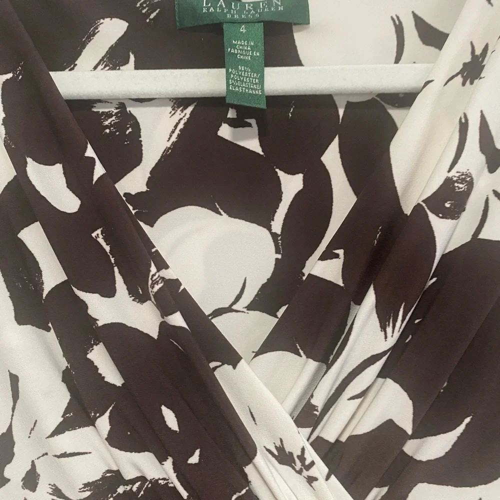 Lauren Ralph Lauren Body Con Dress Brown and Beige Size 4 - Picture 4 of 13